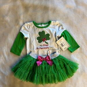 Koala Kids Green and White Shamrock Costume